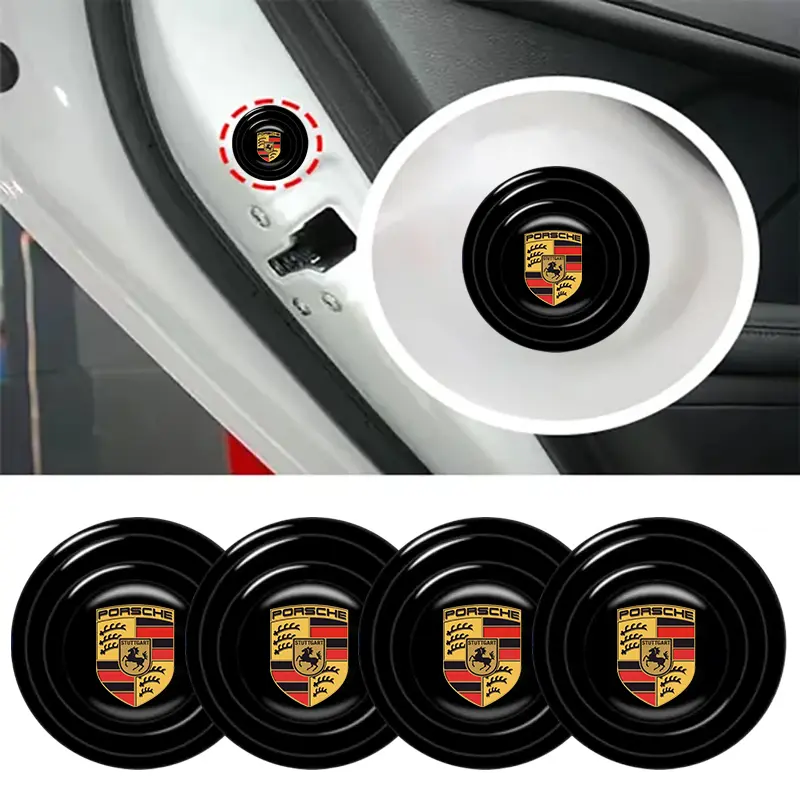 4Pcs PVC Universal Car Door Shock Absorbing Gasket Anti Noise Gasket Car Trunk Sound Insulation Pad Shockproof Thickening Cushion Stickers Fit For Porsche Cayenne Coupe Panamera Taycan 718 911 Macan Boxster Cayman Porsche Stickers