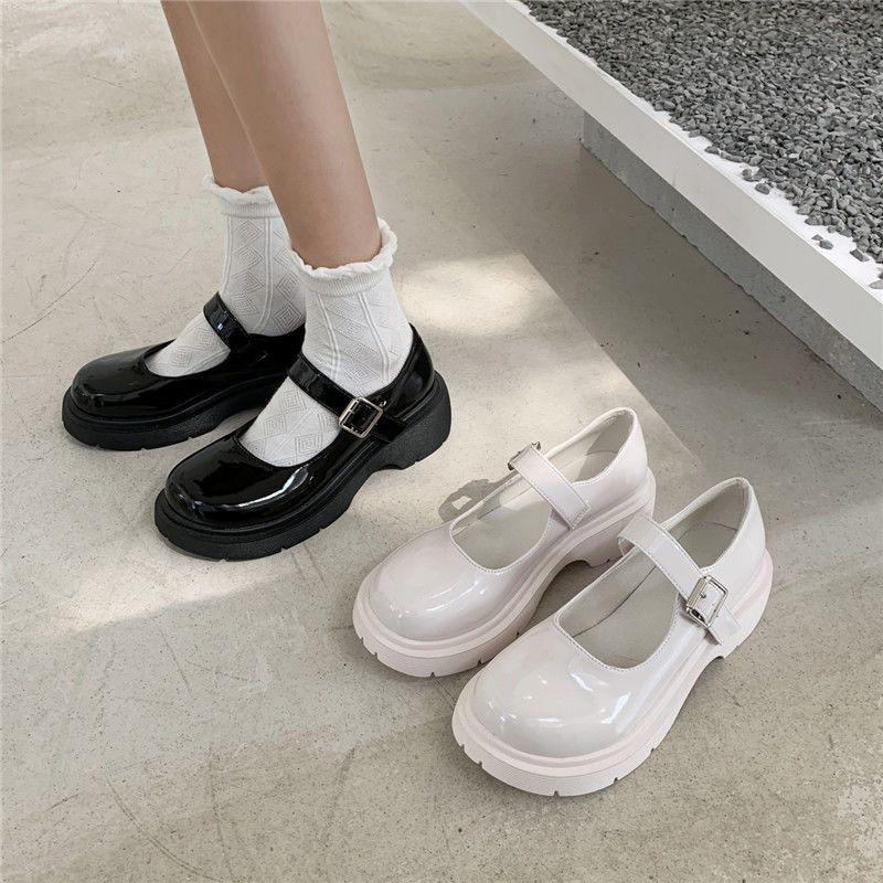Product Introduction of Giày Da Nữ, Phong Cách Mary Jane, Ngoại Cỡ 41-44, Giày Đế Bằng Mỏng Mùa Hè, Thích Hợp Mặc Với Váy JK, Đế Dày, Nhẹ, 41 Shoes 1