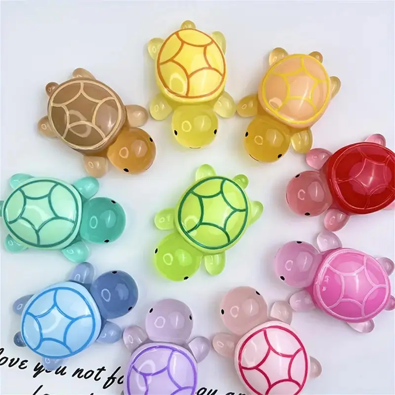 Random Color Luminous Turtle Design Ornament, 30pcs/set Cute Turtle Decoration, Mini Glow in The Dark Turtle Ornament for Home Decor 2