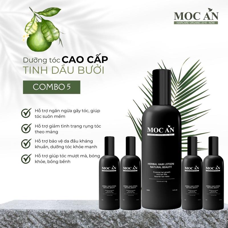 X5BN100 - [Dòng Cao Cấp - Mẫu Mới] Combo 5 Chai Xịt Dưỡng Tóc Tinh Dầu Bưởi Da Xanh Mộc Ân Haircare 100ml  Dành Cho Nam & Nữ