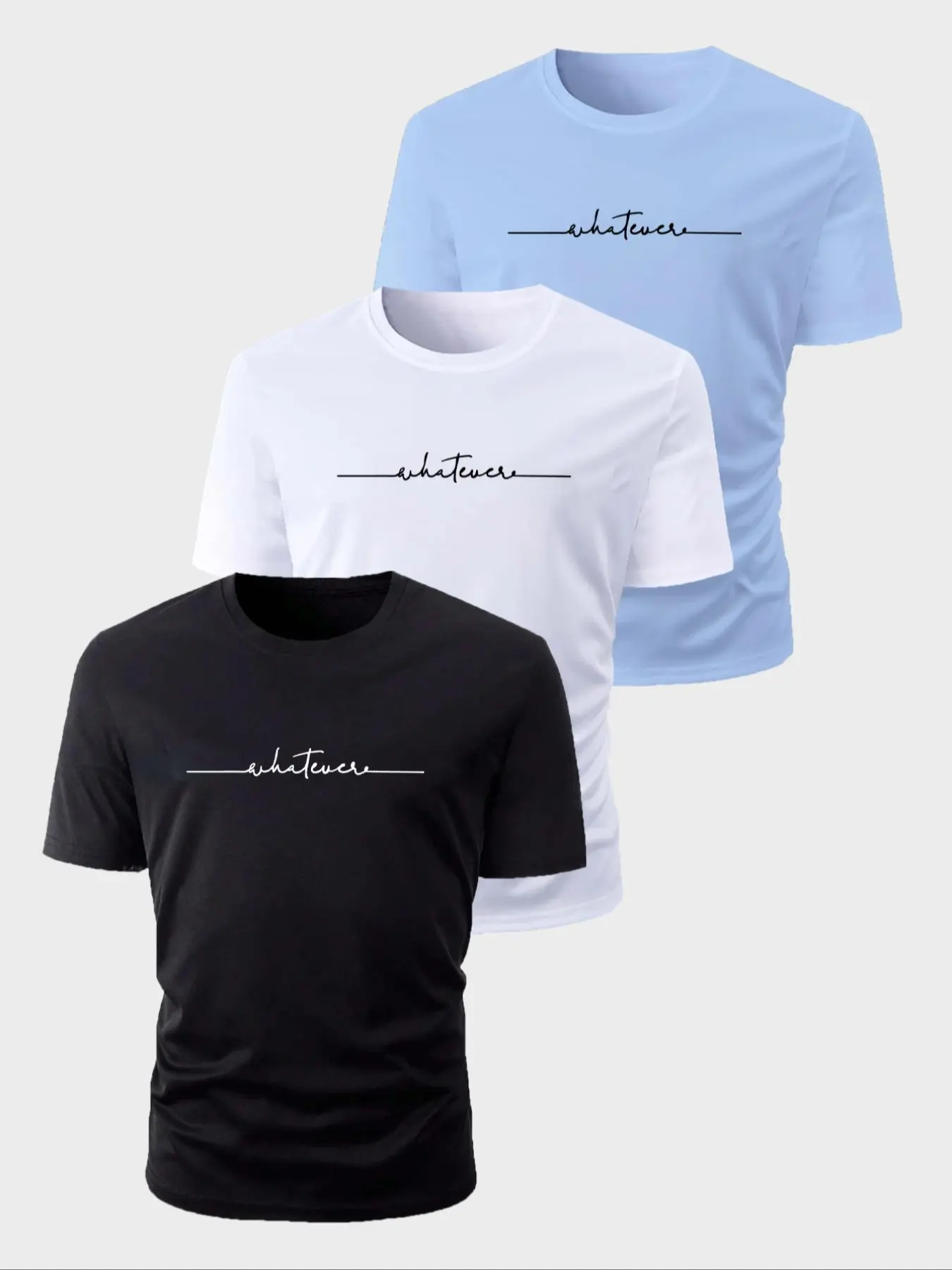Men's Letter Print Round Neck Tee, Regular Fit Casual Short Sleeve Crew Neck T-shirt for Summer, Men's Top for Daily Wear