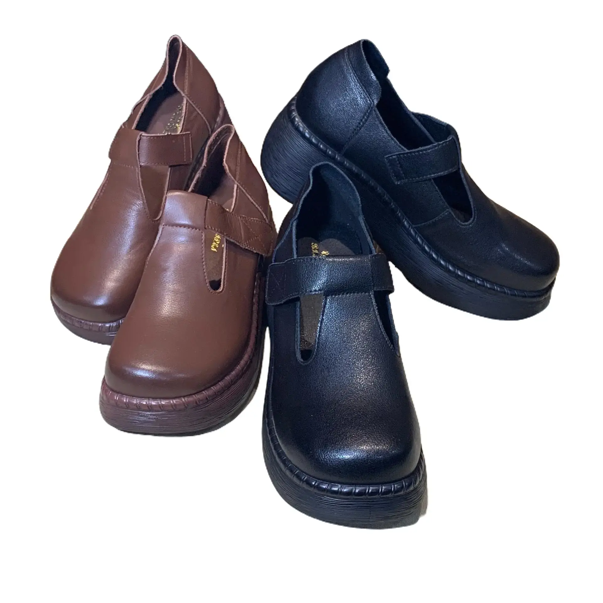G128 GIÀY DA BÒ MỘC RETRO ĐẾ XUỒNG Cao Su Nữ