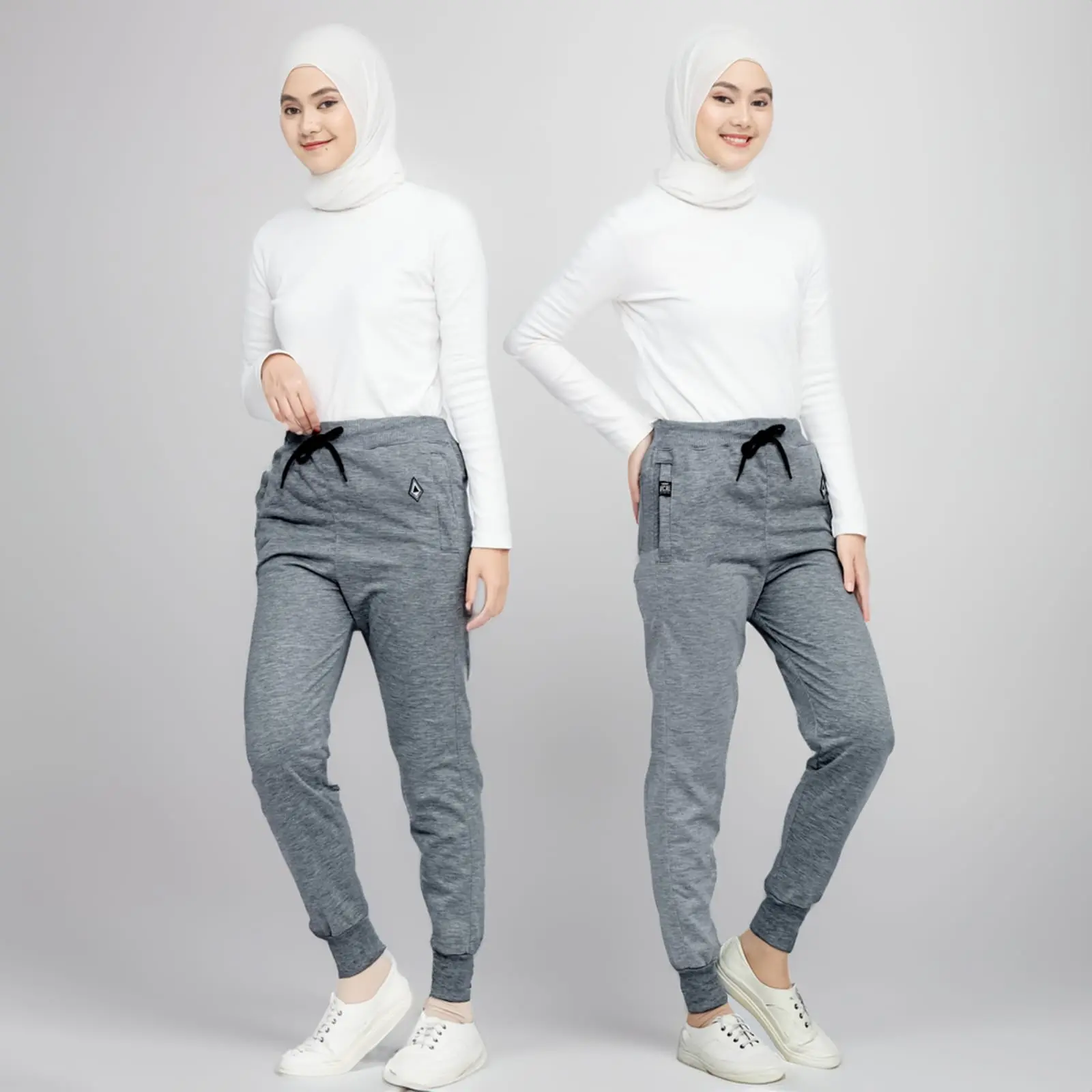 Celana Jogger Wanita Import Basic Korean Style Kekinian Terbaru 2024 Bahan Premium Tebal Best Quality Sport Olahraga Jogging Outdoor Running Haiking Bersepeda Gym Fitnes Hitam Polos Ukuran Jumbo S - M - L - XL - XXL