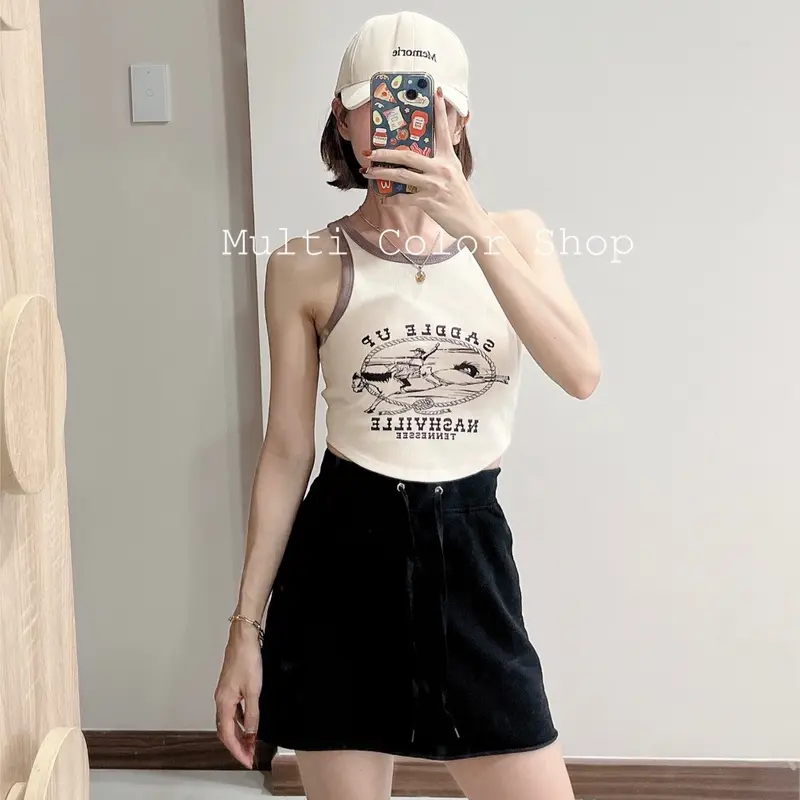 Áo croptop nữ sát nách vạt bầu cực xinh 3