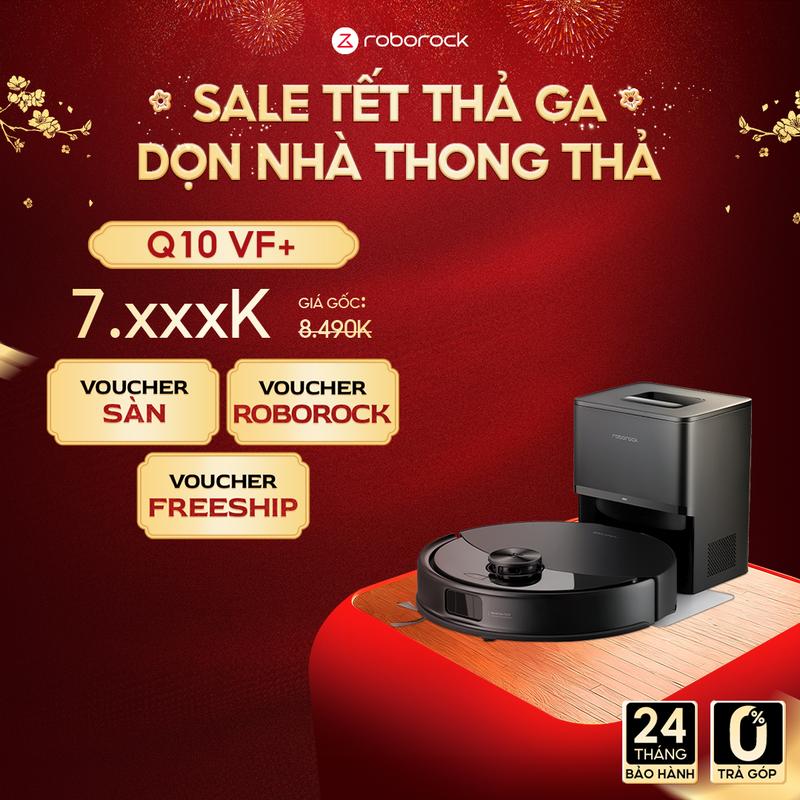 Roborock Q10 VF+ | Robot hút bụi lau nhà làm sạch | Tự động đổ bụi | Lực hút 10000Pa | Hàng chính hãng | Bảo hành 2 năm