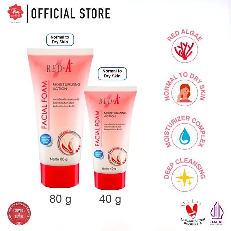 Red-A Facial Foam For Normal To Dry (tersedia 40 Gr & 80 Gr ) 0