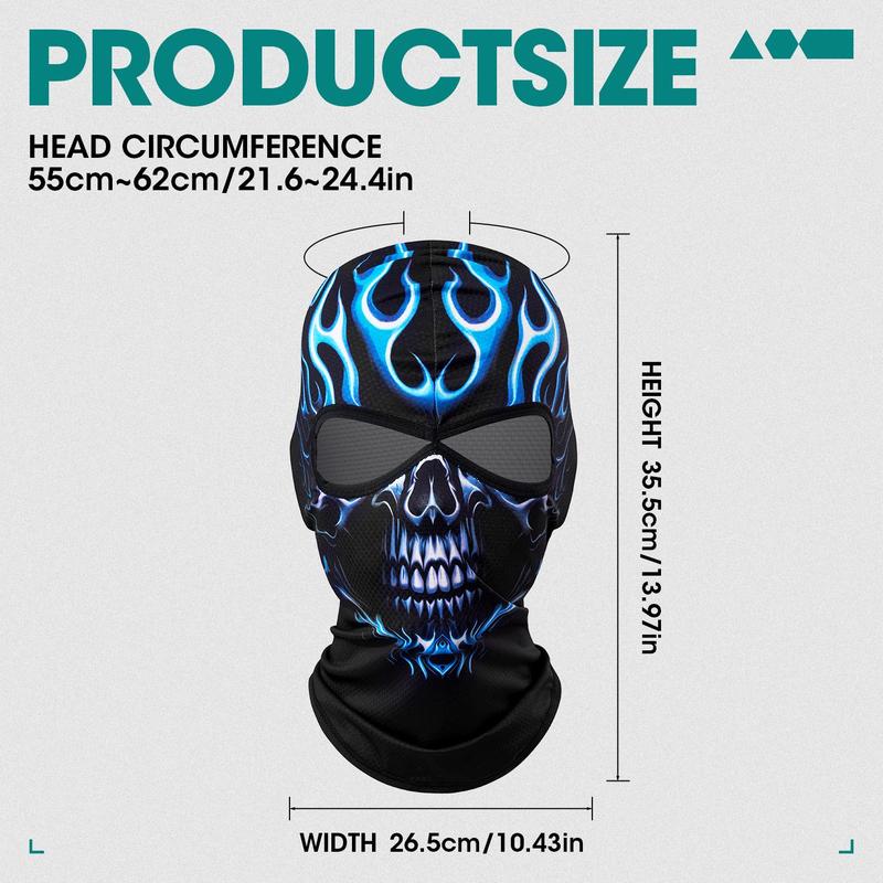Skull Pattern Sun Care Face Mask, 2 Counts Breathable Full Face Balaclava for Hunting Fishing, Outdoor Sports Accessories for Cycling, Skiing, Snowboard 1