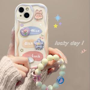 Cute cartoon case bunny doll casing for Apple iPhone 15 Pro Max phone case 14 13 12 11 x XS Max 7 8 6 plus case soft protective cover with charm