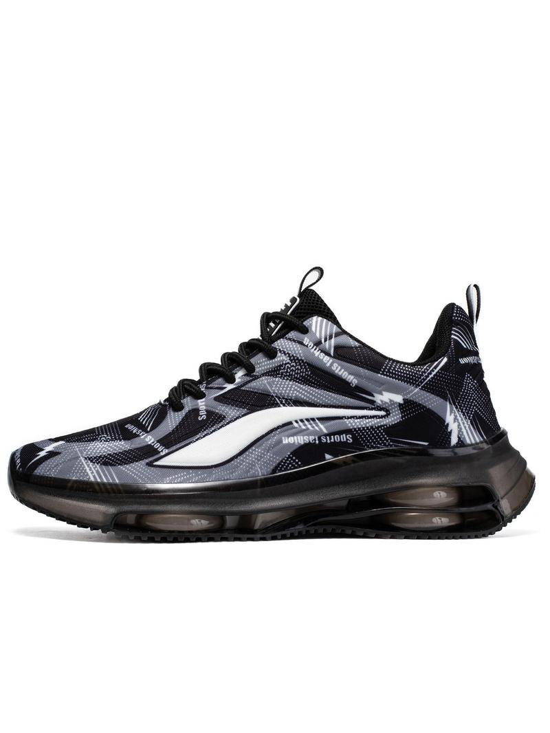Product Introduction of Men's Fashionable Ombre Pattern Lace Up Air Cushion Running Shoes, Casual Breathable Comfortable Wear-Resistant Sports Shoes, All-Match Outdoor Running Shoes for Daily Wear 3
