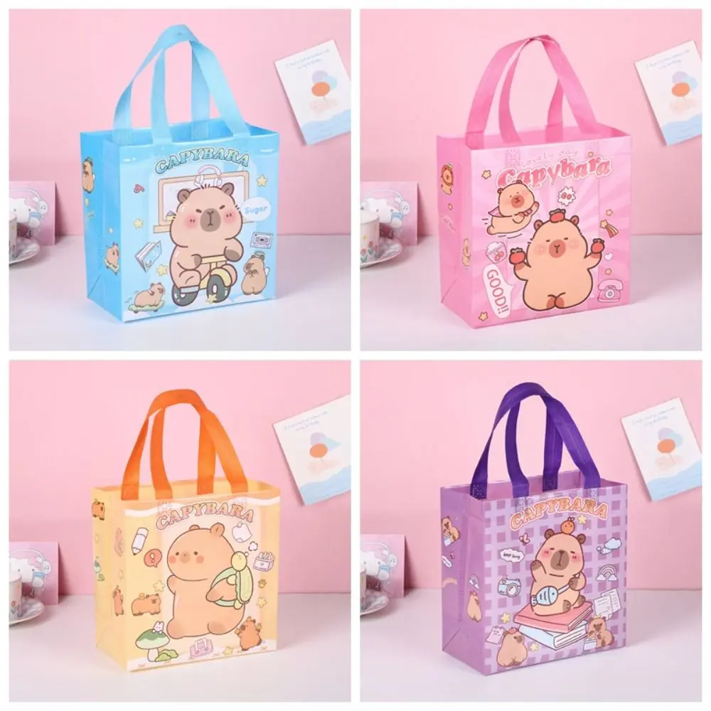 NEW PP Capybara Tote Bags Non-woven Cartoon Shopping Bag Waterproof Handbag