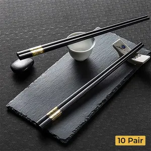 ICMD Alat Makan Sumpit Non-Slip Reuseable Chopstick 10 Pair 24cm - KMD Kayu