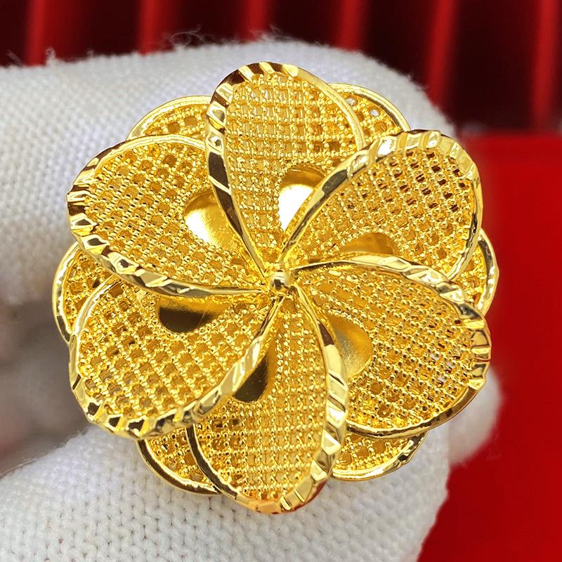 Product Introduction of Nhẫn Hoa Cô Dâu, Renevo Ainid Châu Phi Dubai, Nhẫn Đồng Mạ Vàng 24K Nigeria, Trang Sức Cưới Nữ 4