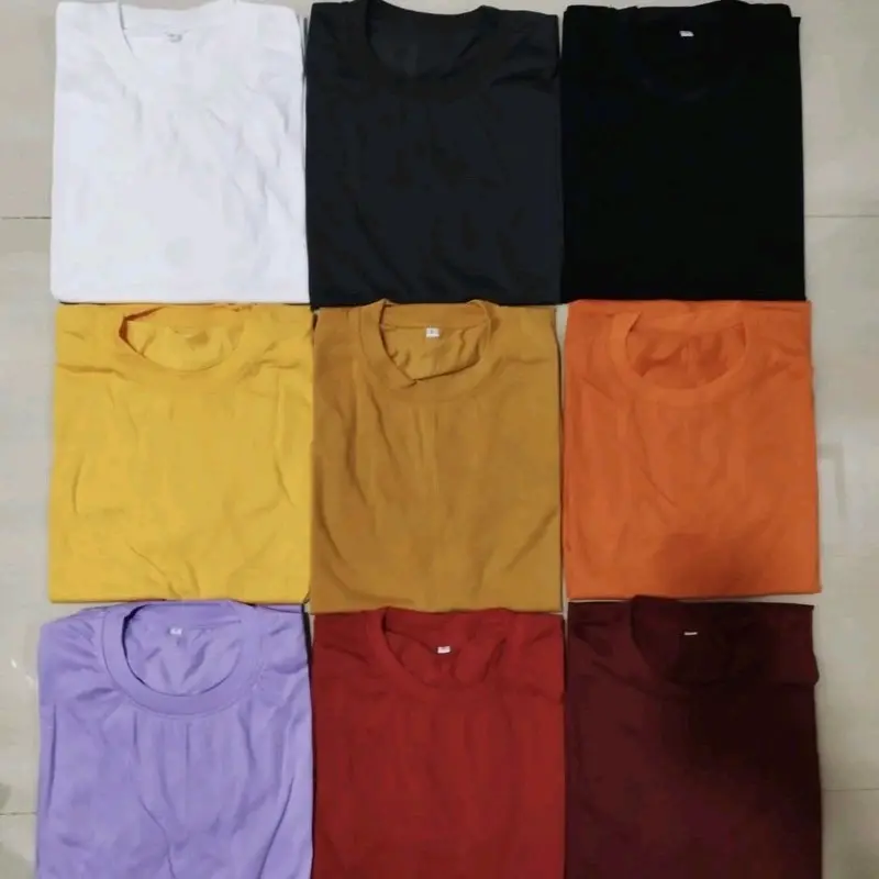 KAOS POLOS COTTON COMBAD KUALITAS DISTRO Katun Santai Polos Crew Neck Hitam Lembut Nyaman Pria Panjang Maroon Fit Coklat Putih 2