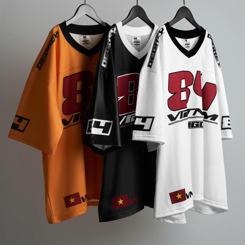 Áo thun Degrey Jersey cổ tim in hình thời trang thể thao nam nữ ss2 Sport