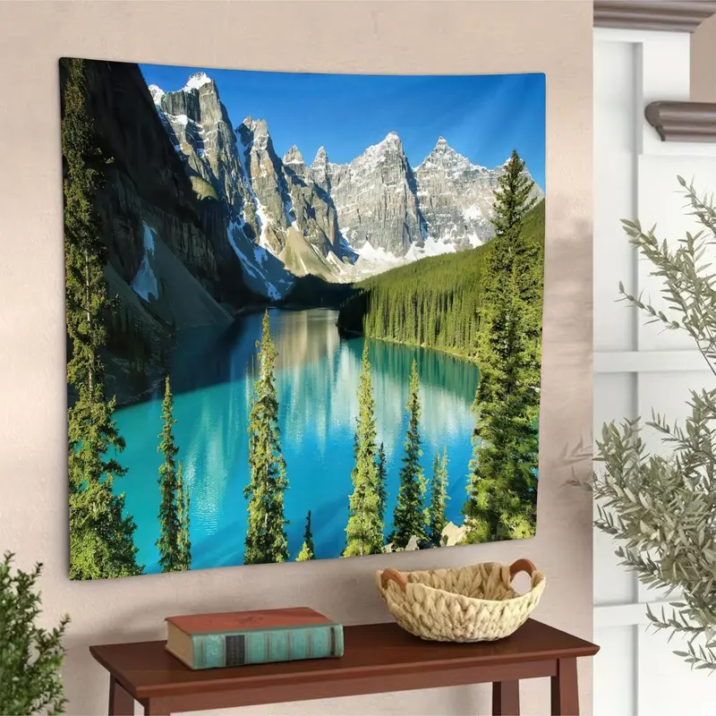 Landscape Pattern Tapestry, Nature Landscape Tapestry, Wall Hanging Tapestry, Wall Art for Home Living Room Bedroom Office Decoration 5