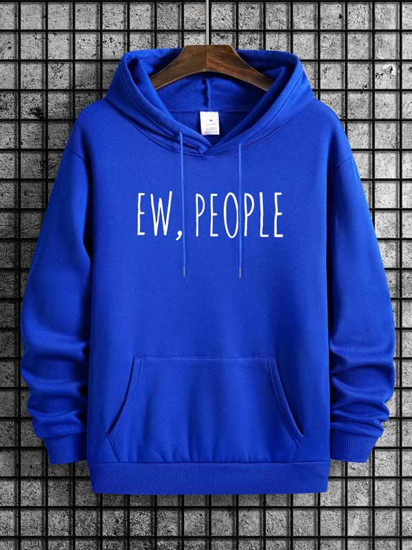 Unisex Men's Letter Print Essentials Hoodie, Regular Fit Casual Streetwear Drawstring Pocket Hooded Sweatshirt, Hoodies for Men, Men's Tops for Spring & Fall, Tall Clothing Women, Men's Clothing 1