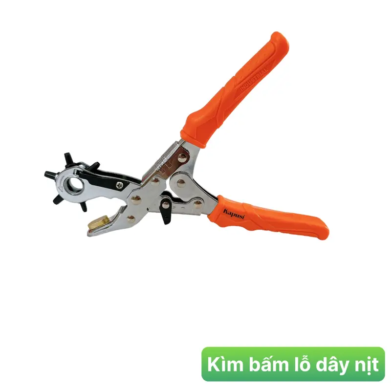 Kìm bấm lỗ trợ lực Kapusi Japan giảm 30% lực bấm, bấm thắt lưng, dây nịt, bấm dây da đồng hồ, giày dép, bìa cứng 1