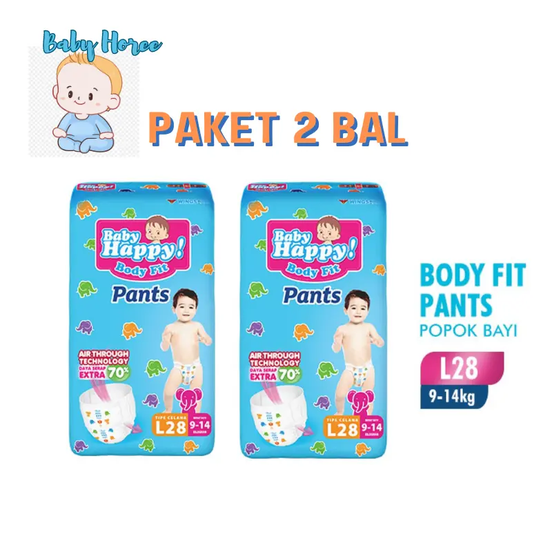 (Paket 2 Bal) Baby Happy Pants S M L XLXXL Bayi Diaper
