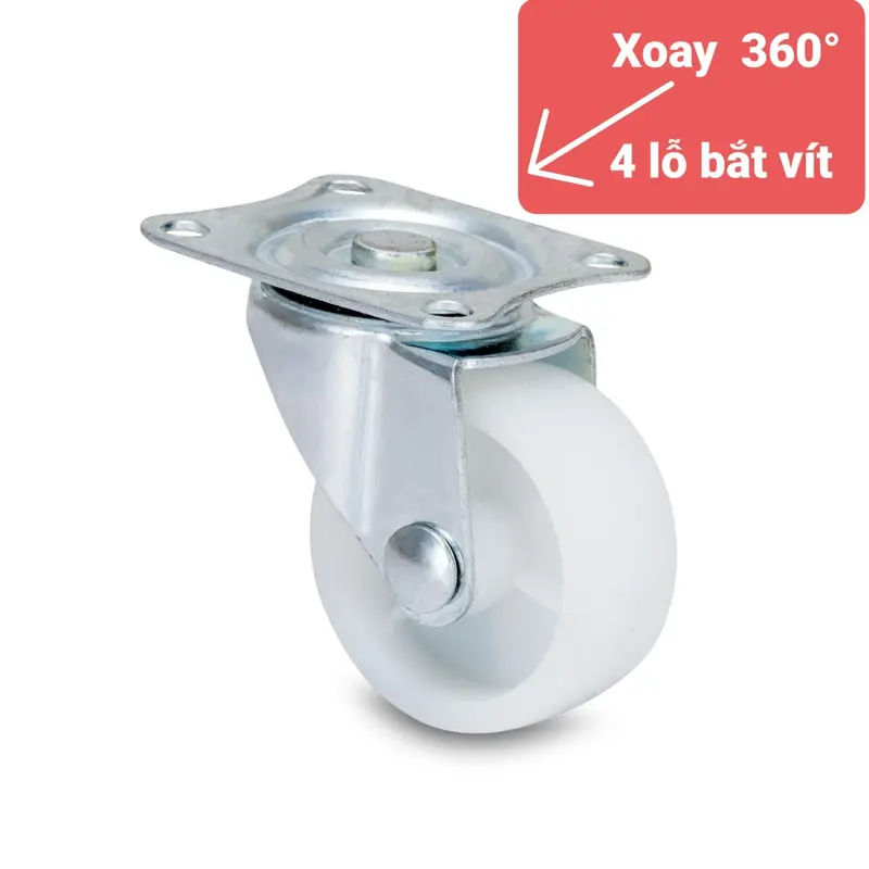 Bánh xe nhựa đen lắp tủ, đẩy hàng chịu lực 3