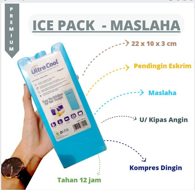 Es Pack Es Untuk Cooler Bag 22x10x3 Maslaha Ultra Cool Tempat Es Tahan Dingin Cream 1