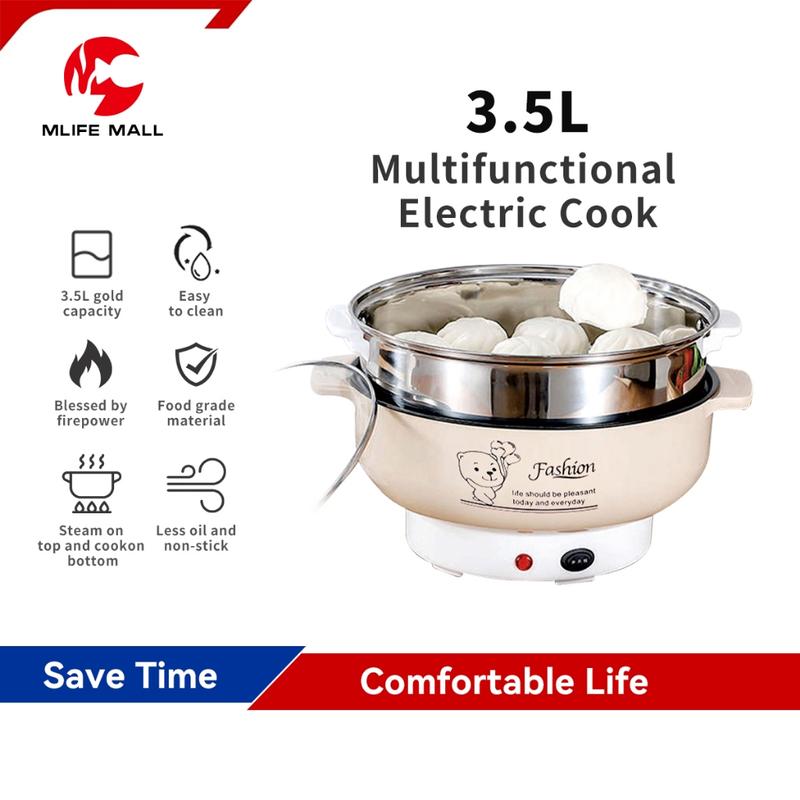 FOOKSUNG Elektrik Cooker 1000W Non-Stick 3.5L Wajan Penggorengan Beras ...