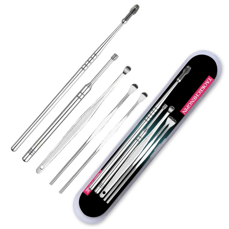 Korek Kuping 5 in 1 alat pembersih telinga Dewasa membersihkan kotoran ear cleaner anti karat aman 1