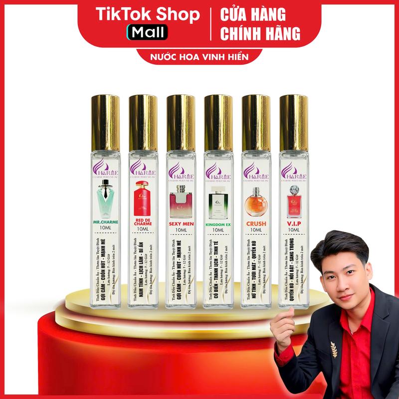 CHARME PERFUME - NƯỚC HOA NAM NỮ 10ML CÁC LOẠI - MR.CHARME - RED DE CHARME - V.I.P - CRUSH - SEXY MEN - KINGDOM EX - xịt thơm cosmetic Women