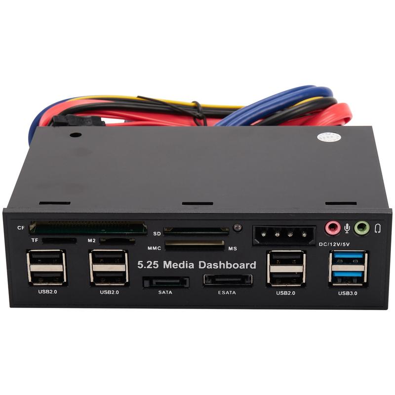 5.25 Inch Usb 3.0 Front Panel Pc Usb 3.0/2.0 Hub E-Sata Sata Audio Multi Card Reader for Computer Case Optical Drives Bay 0