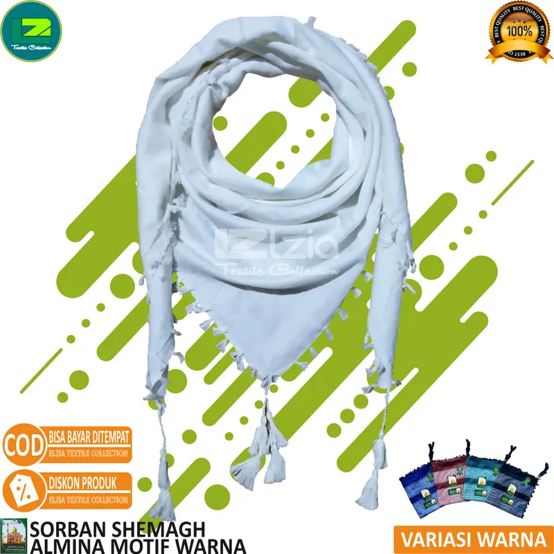 SORBAN ANAK & DEWASA ALMINA PUTIH MOTIF WARNA Fashion 0