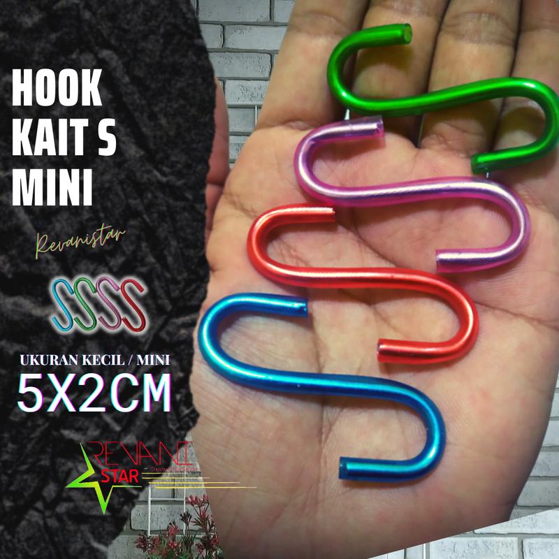 Lusinan 12pcs Hook S mini warna kait S kecil gantungan aksesoris cantolan ram kaitan gantungan kunci hook kait s kecil 4