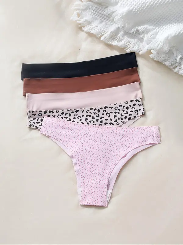 Women's Leopard Print Panty, Soft Comfy Breathable Seamless Knicker for Daily Wear, Underwear for All Seasons 7