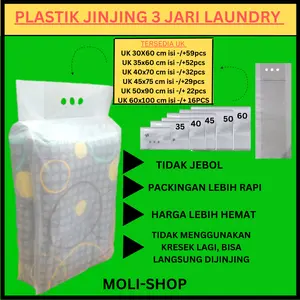 Plastik Jinjing 3 jari Laundry/ Kantong Plastik Laundry/Loundry Jinjing, Laundy bag, HD Laundry Jinjing