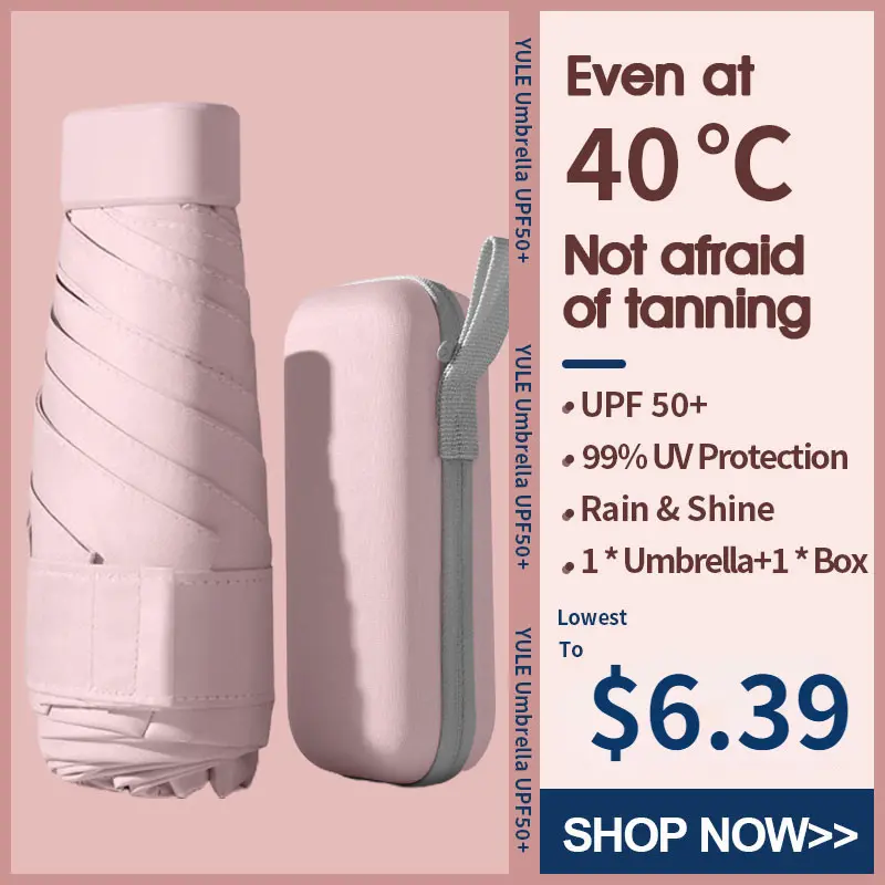 [SG STOCK] Mini Pocket Umbrella lightweight Six-Folds small Umbrella Folding UV Protection Capsule Foldable Ambrella