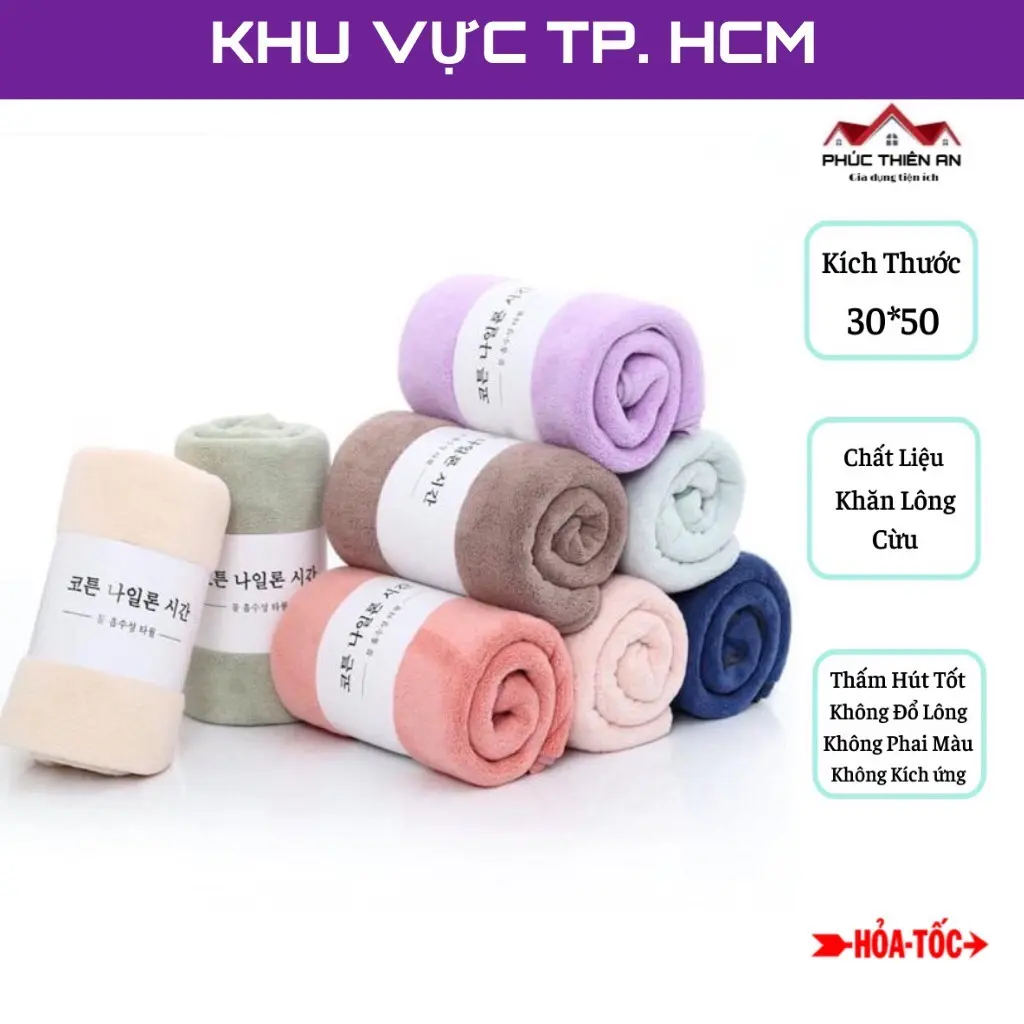 Khăn mặt lông cừu Hàn Quốc - Mềm mịn, thấm hút Nhà Tắm