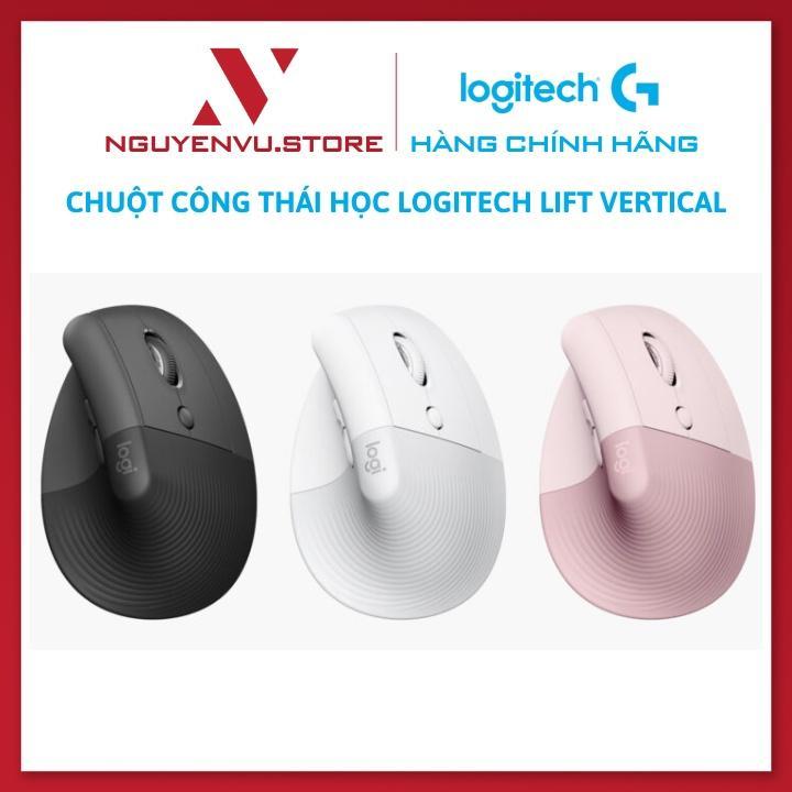 Chuột công thái học Logitech Lift Vertical - kết nối Bluetooth/Wireless - Hàng chính hãng