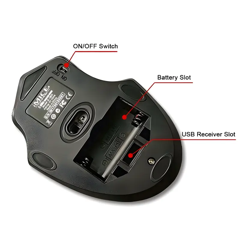 Mouse Gaming Wireless iMICE 2.4GHz 2000 DPI Tanpa Kabel Pc Komputer Laptop Nirkabel 2