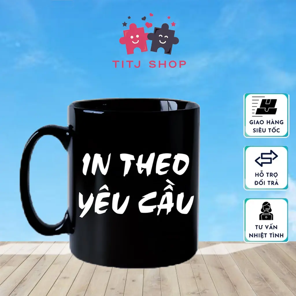 Cốc đôi sứ đổi màu in chữ in hình theo yêu cầu. set  cốc quà tặng khắc tên