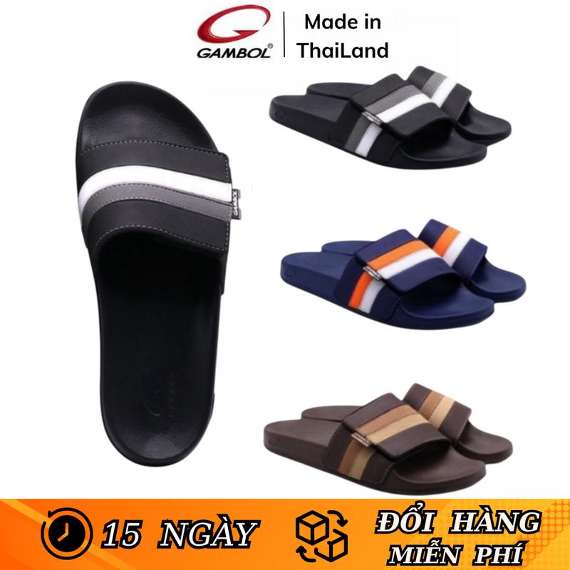 Dép Thái Lan Nam GAMBOL 43116 Quai Ngang Chính Hãng Dép Quai Dán Nhẹ, Êm Chân Đế Bằng DéP Cao Su Navy dé p the thao Slipper Dép Lê Jean