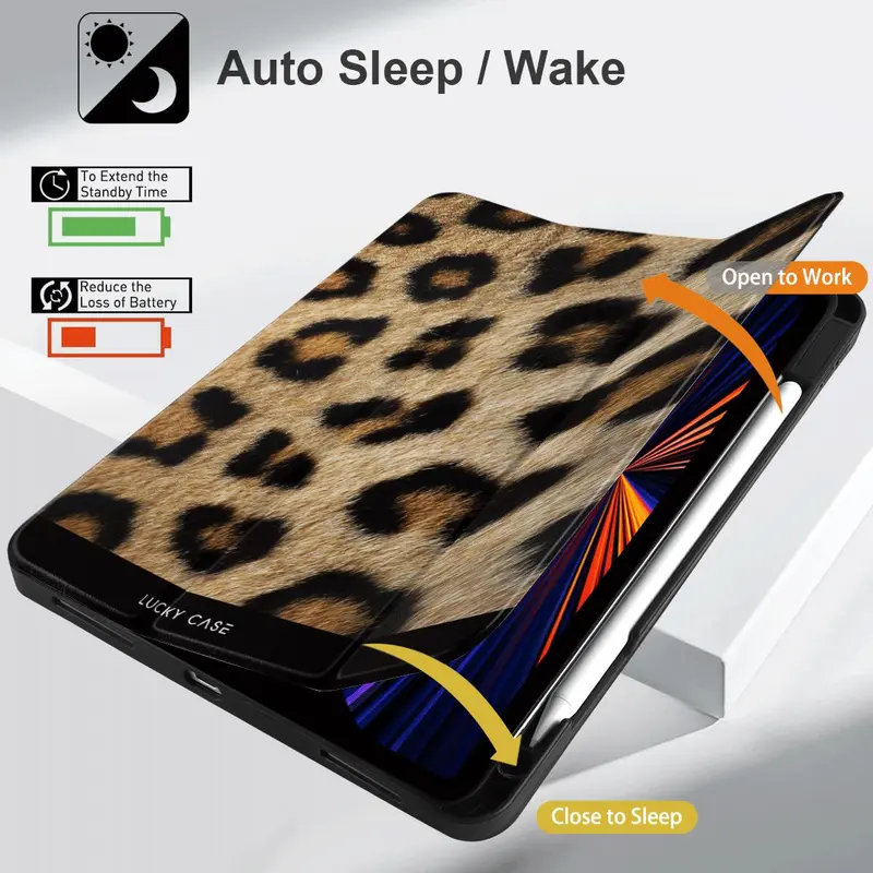 Fashion Leopard-pattern Tablet Case, 1 Count Soft TPU Tablet Protective Cover, Tablet Protector for iPad Air 4/5 9/8/7th M2 M4 2018/2019/2020/2021/2022/2023/2024 5