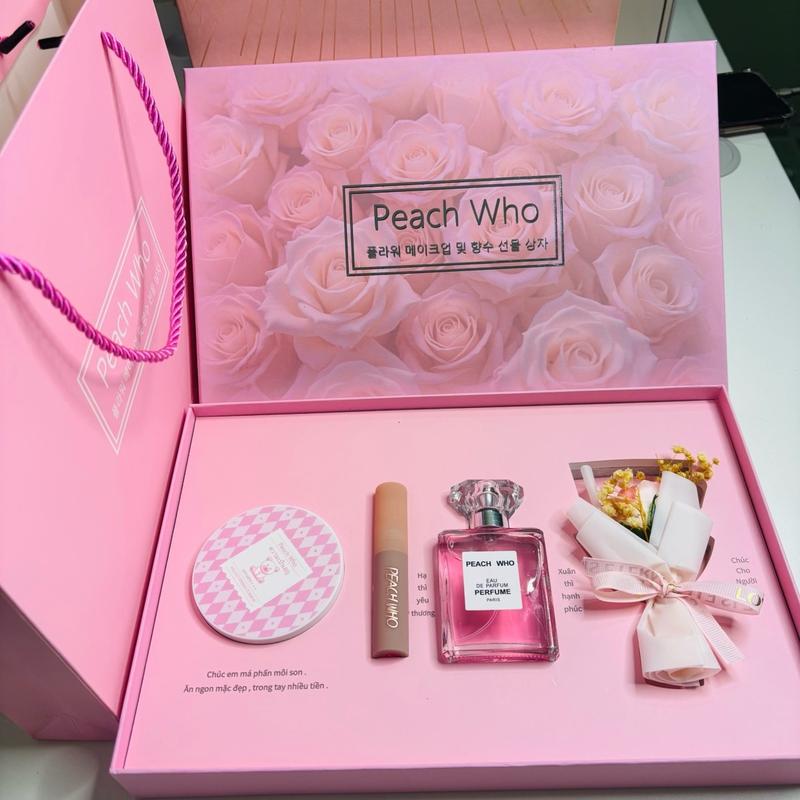 "Sự Kết Hợp Hoàn Hảo: Bộ Son Kem và Nước Hoa TMD036" Trang Điểm Nữ Mỹ Phẩm Cosmetic Women Son Môi Perfume Phấn Phủ Phấn Mắt set