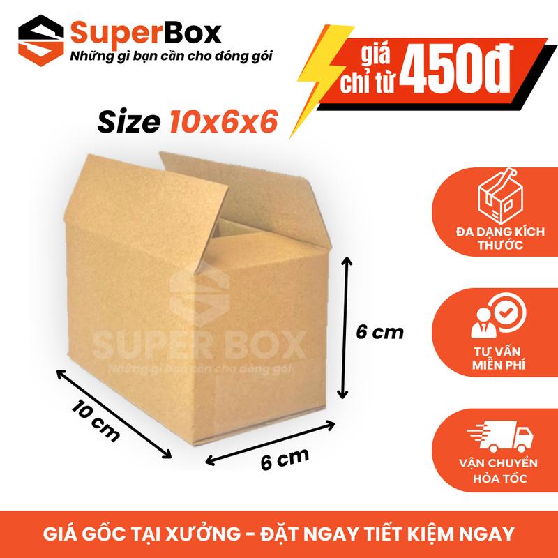 10x6x6 Combo 100 hộp carton đóng hàng Super Box hộp bìa đóng gói nhỏ tiết kiệm