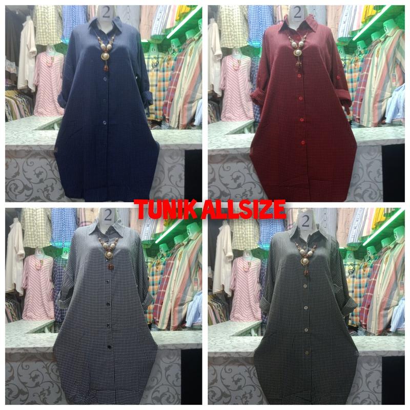 Product Introduction of Tunik Wanita//Tunik motif Kotak  bahan Katun Lembut 3