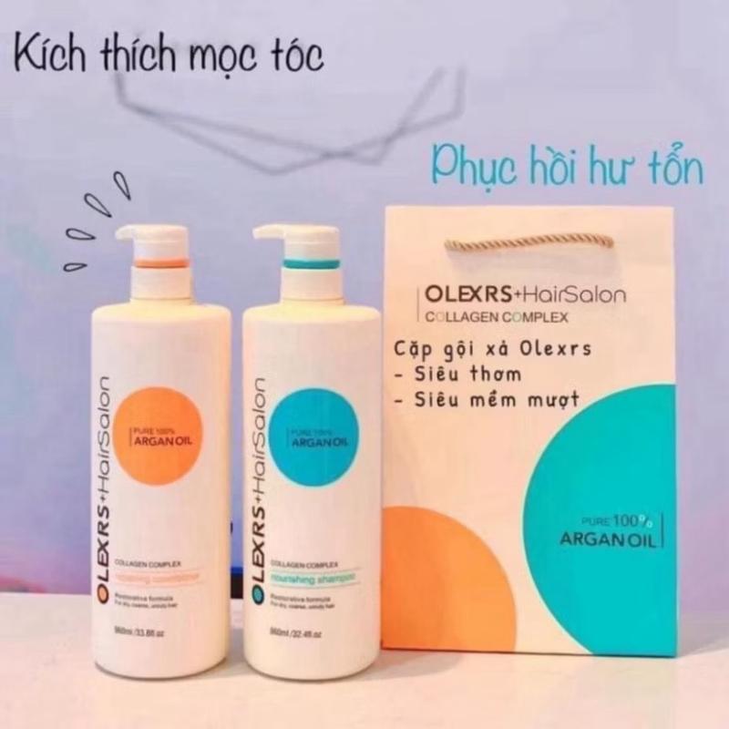 Cặp Dầu Gội Xả Olexrs Hair Salon 960ml Giúp ngăn rụng tóc kích mọc tóc, ngăn gàu kiềm dầu Nữ Dưỡng Tóc Women