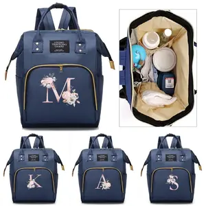Mommy Backpack Convenient Bottle Nursing Bag Diaper Bag Travel Essential Storage Diaper Storage Box Pink Flower Series Handbags