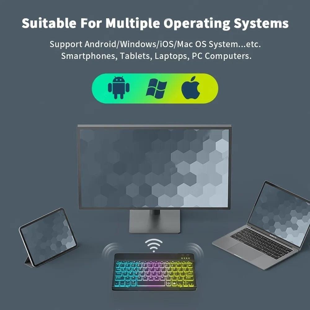 【COD/GOOJODOQ】10 Inch Backlight Wireless Keyboard And Mouse LED Colorful Bluetooth Keyboard For iPad Laptop Android iPhone Lampu 【COD/GOOJODOQ】10 Inch Backlight Wireless Keyboard And Mouse LED Colorful Bluetooth Keyboard For iPad Laptop Android iPhone Lampu