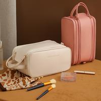 Gambar U-Living Tas Make Up 3 in 1 Waterproof Tas Penyimpanan Kosmetik Travel Bahan Kulit Anti Air TM009 - Doublezip - Hitam dari U-Living Official Store Kota Bekasi 3 Tokopedia