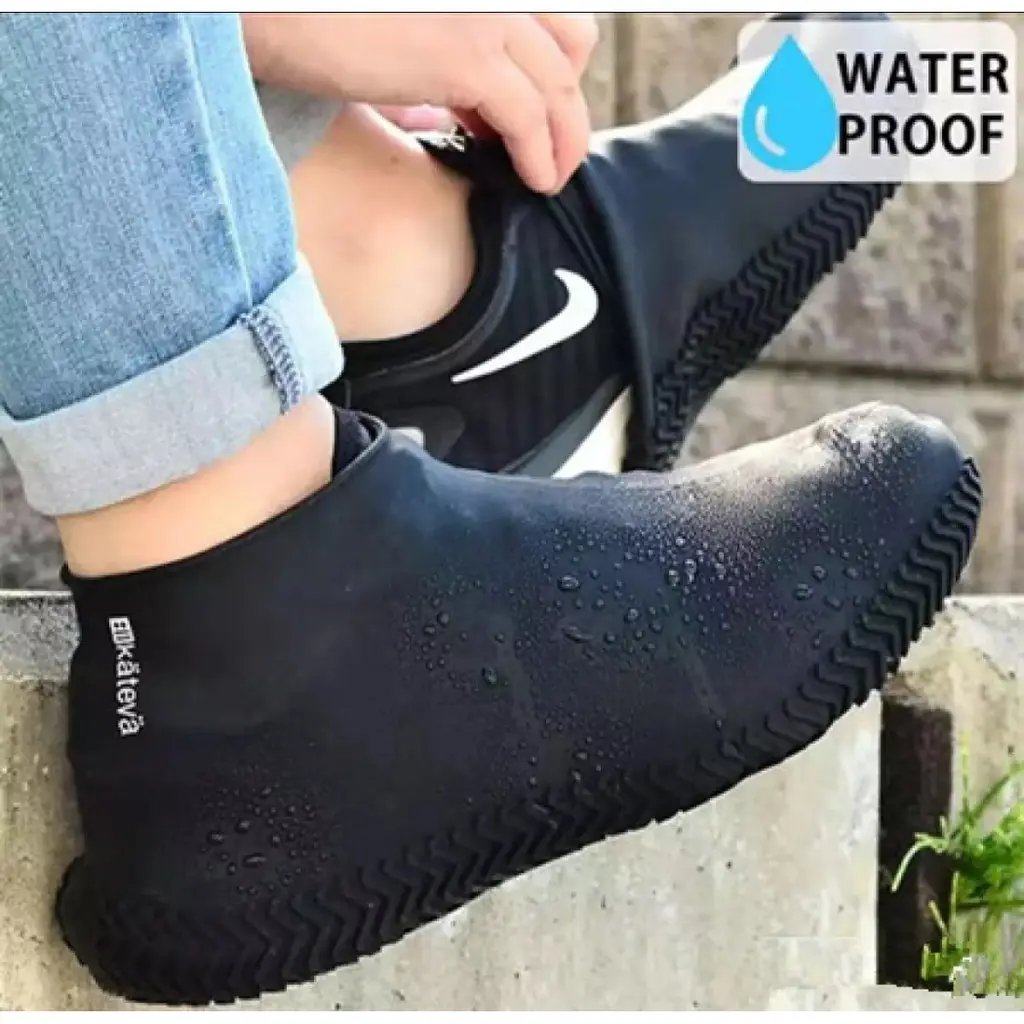 Bọc Giày Bốt Đi Mưa, Chất Liệu Silicon, Màu Đen, Dày, Không Thấm Nước, Chống Mài Mòn, Unisex, Thích Hợp Cho Giày