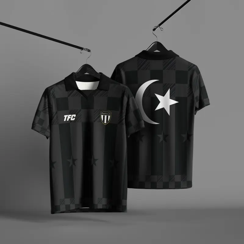 TFC Black Jersey Terengganu Retro Collar Unisex Shirt