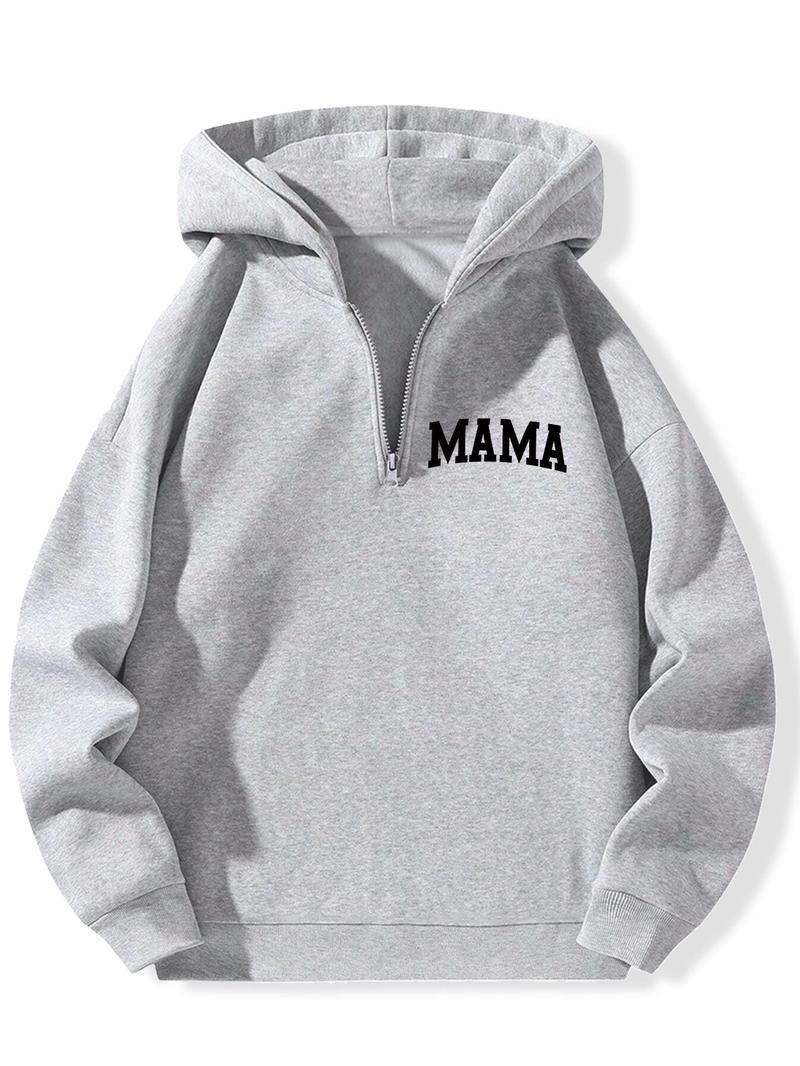 Product Introduction of Women's Letter & Leopard Print Hoodie, Casual Trendy Style Cozy Long Sleeve Hooded Sweatshirt for Fall & Winter, Women's Clothes for Daily Wear 6