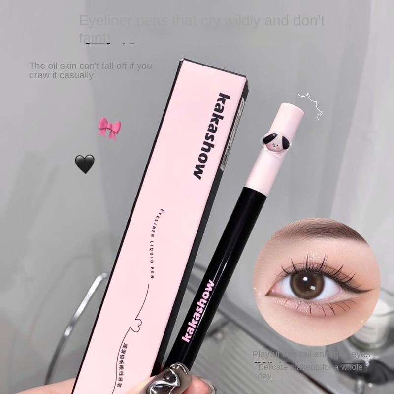 Product Introduction of Kakashow Smooth and Fine Liquid Eyeliner Smooth Waterproof Sweat-Proof Not Smudge Beginner Lower Eyelashes Cheap Lipliner Makeup 3